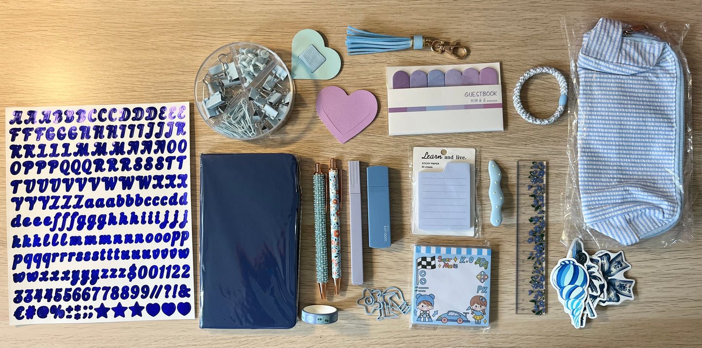 💙 Box Papeterie Bleu — Tout ce dont vous avez besoin pour organiser vos journées