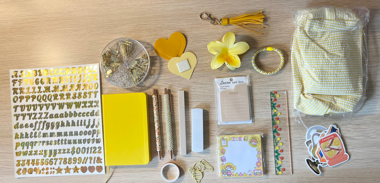 💛 Box Papeterie Jaune — Tout ce dont vous avez besoin pour organiser vos journées